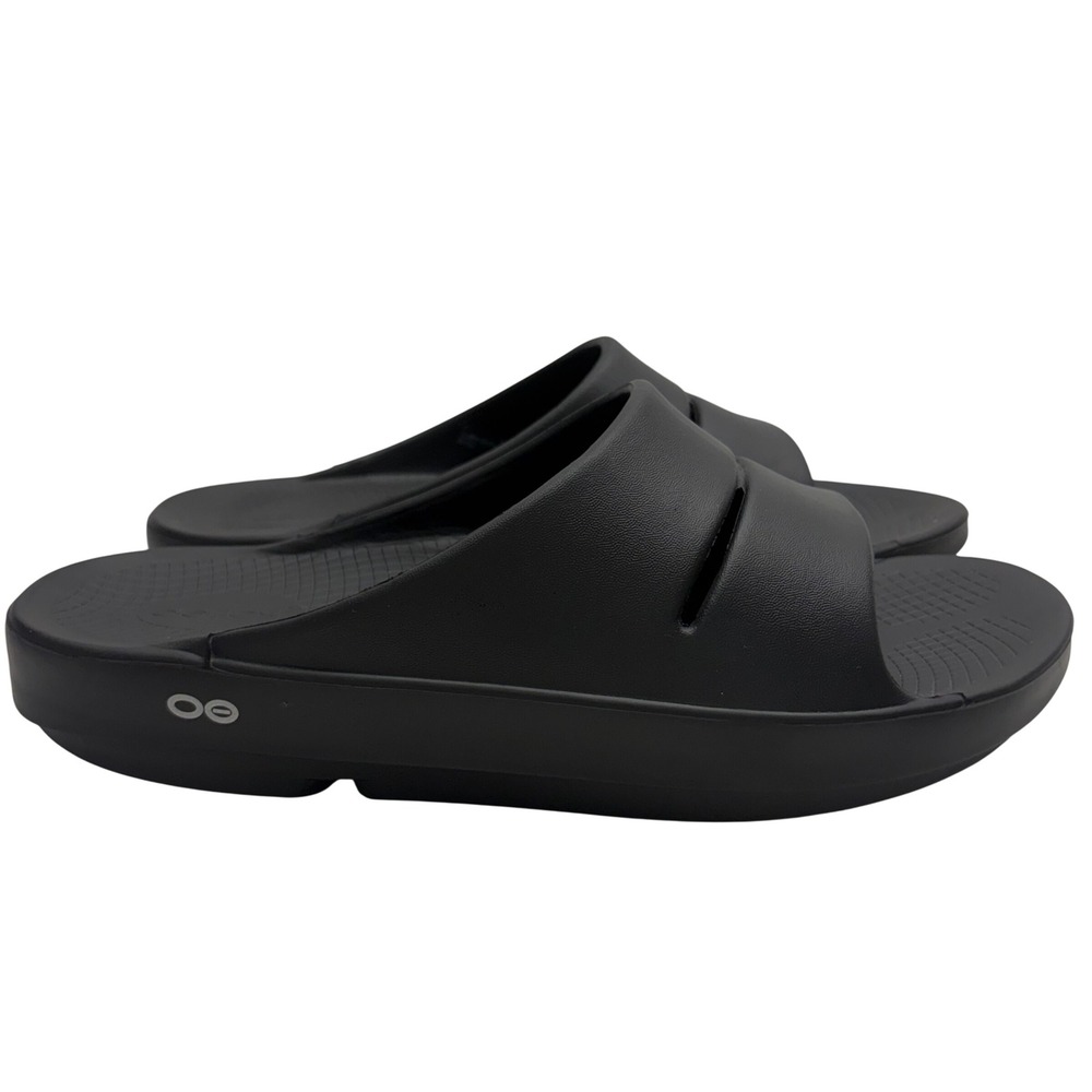 OOFOS OOAHH Slides Mens 11 Black Recovery OOfoam Arch Support Comfort Sandal